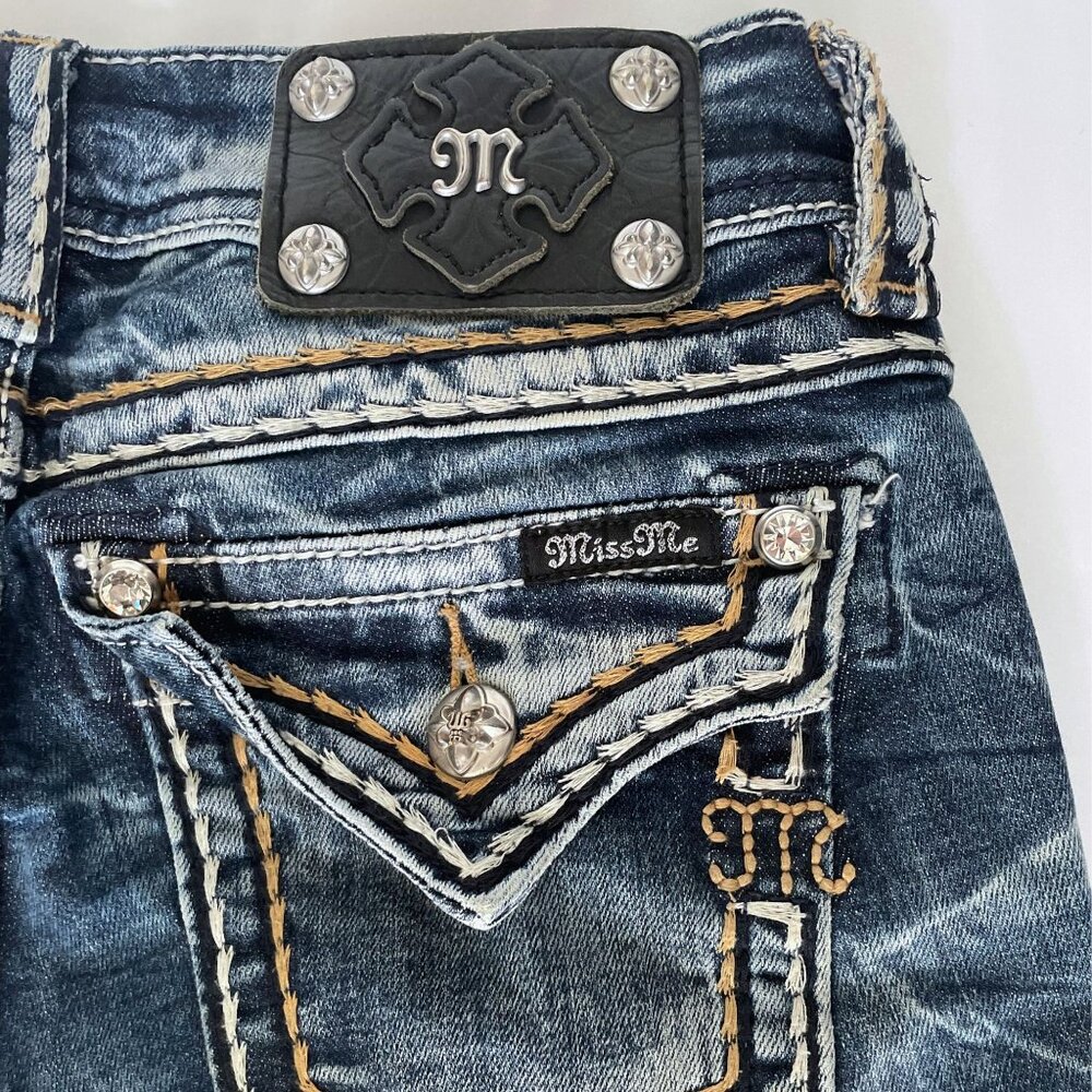 Miss Me Boot Size 28 Women's Blue Jeans Flap Pockets